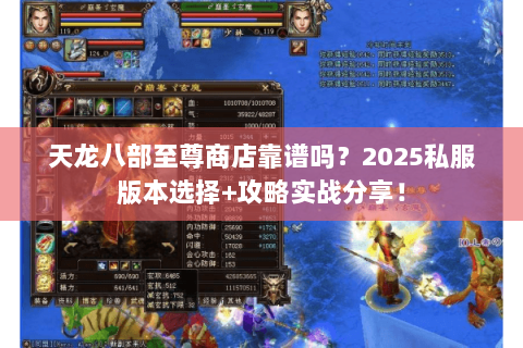 天龙八部至尊商店靠谱吗？2025私服版本选择+攻略实战分享！