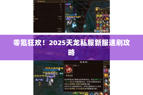 零氪狂欢!2025天龙私服新服速刷攻略 零氪狂欢!2025天龙私服新服速刷攻略