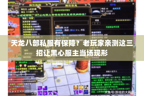 天龙八部私服有保障?老玩家亲测这三招让黑心服主当场现形 天龙八部私服有保障?老玩家亲测这三招让黑心服主当场现形