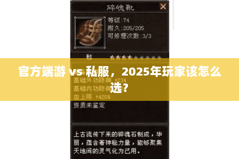 官方端游 vs 私服,2025年玩家该怎么选? 官方端游 vs 私服,2025年玩家该怎么选?