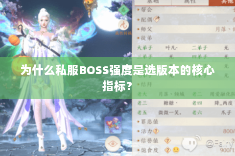 为什么私服BOSS强度是选版本的核心指标？