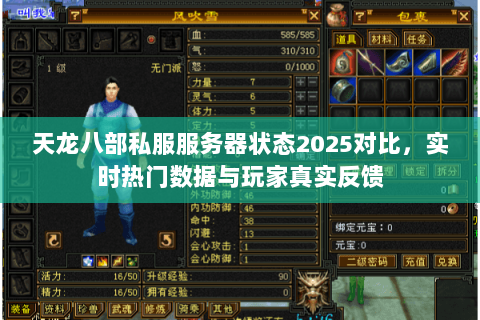 天龙八部私服服务器状态2025对比,实时热门数据与玩家真实反馈 天龙八部私服服务器状态2025对比,实时热门数据与玩家真实反馈