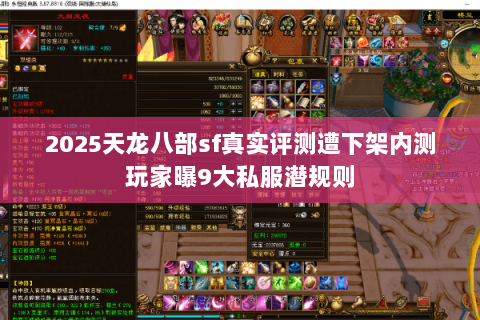 2025天龙八部sf真实评测遭下架内测玩家曝9大私服潜规则 2025天龙八部sf真实评测遭下架内测玩家曝9大私服潜规则