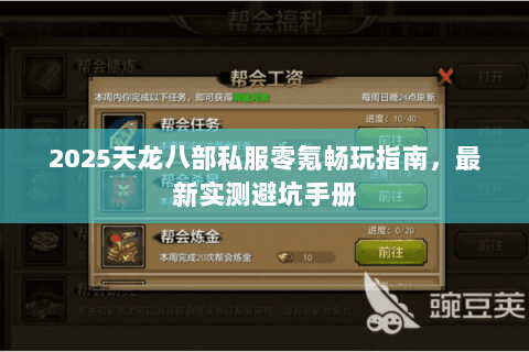 2025天龙八部私服零氪畅玩指南,最新实测避坑手册 2025天龙八部私服零氪畅玩指南,最新实测避坑手册