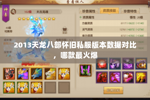 2013天龙八部怀旧私服版本数据对比,哪款最火爆 2013天龙八部怀旧私服版本数据对比,哪款最火爆