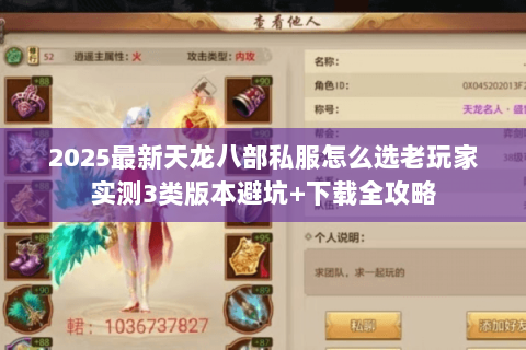 2025最新天龙八部私服怎么选老玩家实测3类版本避坑+下载全攻略 2025最新天龙八部私服怎么选老玩家实测3类版本避坑+下载全攻略