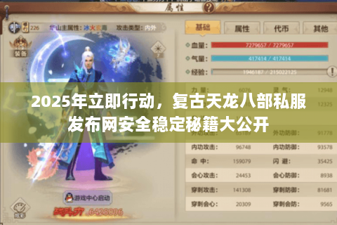 2025年立即行动,复古天龙八部私服发布网安全稳定秘籍大公开 2025年立即行动,复古天龙八部私服发布网安全稳定秘籍大公开
