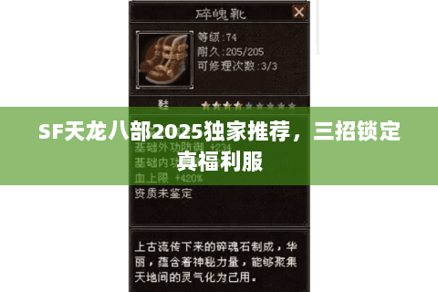 SF天龙八部2025独家推荐,三招锁定真福利服 SF天龙八部2025独家推荐,三招锁定真福利服