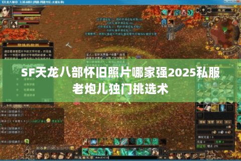 SF天龙八部怀旧照片哪家强2025私服老炮儿独门挑选术 SF天龙八部怀旧照片哪家强2025私服老炮儿独门挑选术
