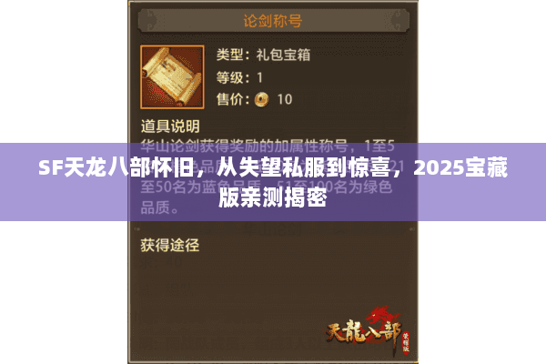 SF天龙八部怀旧，从失望私服到惊喜，2025宝藏版亲测揭密