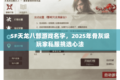 SF天龙八部游戏名字,2025年骨灰级玩家私服挑选心法 SF天龙八部游戏名字,2025年骨灰级玩家私服挑选心法