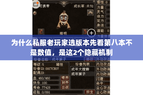 为什么私服老玩家选版本先看第八本不是数值，是这2个隐藏机制