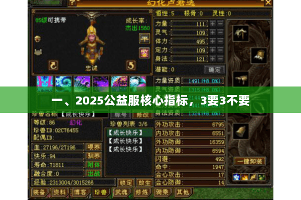 一、2025公益服核心指标，3要3不要