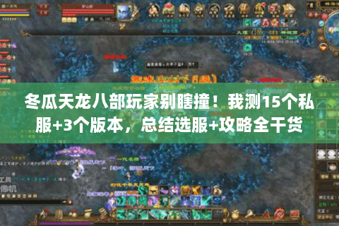冬瓜天龙八部玩家别瞎撞！我测15个私服+3个版本，总结选服+攻略全干货
