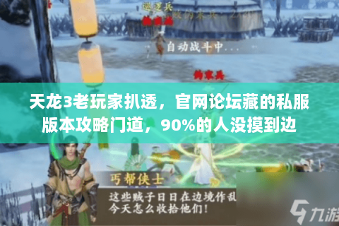 天龙3老玩家扒透,官网论坛藏的私服版本攻略门道,90%的人没摸到边 天龙3老玩家扒透,官网论坛藏的私服版本攻略门道,90%的人没摸到边