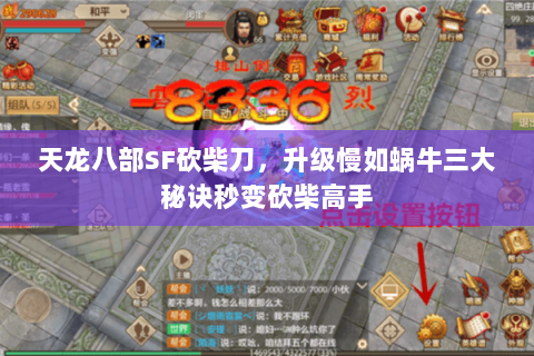 天龙八部SF砍柴刀,升级慢如蜗牛三大秘诀秒变砍柴高手 天龙八部SF砍柴刀,升级慢如蜗牛三大秘诀秒变砍柴高手