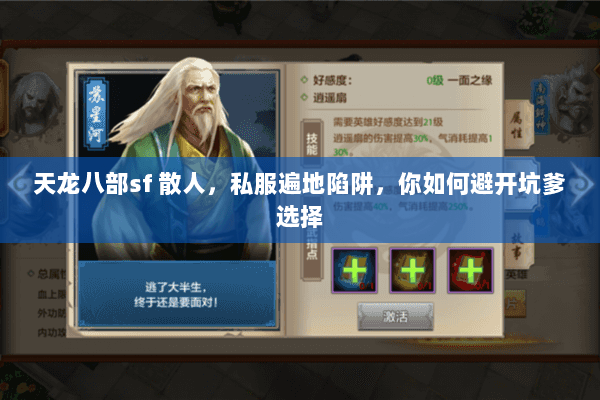 天龙八部sf 散人，私服遍地陷阱，你如何避开坑爹选择