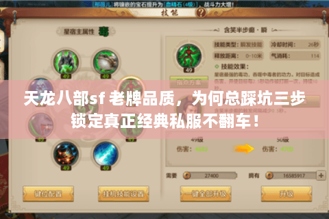 天龙八部sf 老牌品质，为何总踩坑三步锁定真正经典私服不翻车！