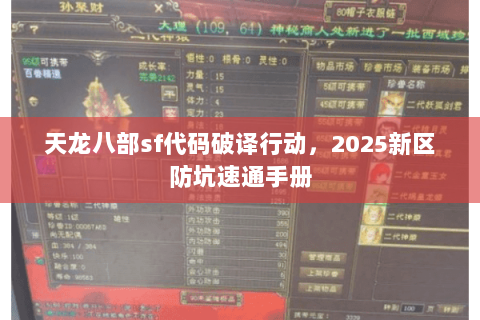 天龙八部sf代码破译行动,2025新区防坑速通手册 天龙八部sf代码破译行动,2025新区防坑速通手册