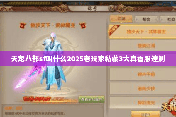 天龙八部sf叫什么2025老玩家私藏3大真香服速测