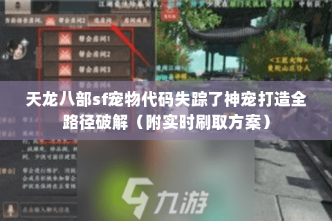 天龙八部sf宠物代码失踪了神宠打造全路径破解(附实时刷取方案) 天龙八部sf宠物代码失踪了神宠打造全路径破解(附实时刷取方案)