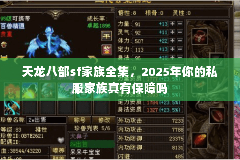 天龙八部sf家族全集,2025年你的私服家族真有保障吗 天龙八部sf家族全集,2025年你的私服家族真有保障吗