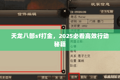 天龙八部sf打金,2025必看高效行动秘籍 天龙八部sf打金,2025必看高效行动秘籍