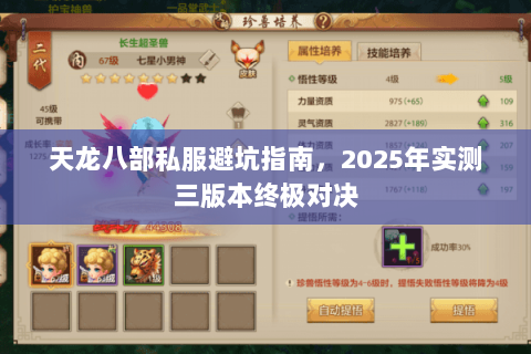 天龙八部私服避坑指南，2025年实测三版本终极对决