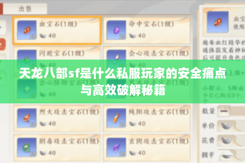 天龙八部sf是什么私服玩家的安全痛点与高效破解秘籍