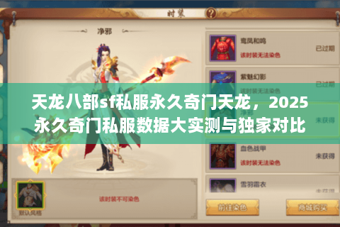 天龙八部sf私服永久奇门天龙,2025永久奇门私服数据大实测与独家对比 天龙八部sf私服永久奇门天龙,2025永久奇门私服数据大实测与独家对比