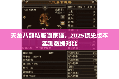 天龙八部私服哪家强,2025顶尖版本实测数据对比 天龙八部私服哪家强,2025顶尖版本实测数据对比