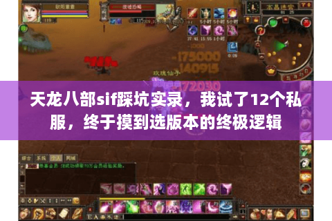 天龙八部sif踩坑实录,我试了12个私服,终于摸到选版本的终极逻辑 天龙八部sif踩坑实录,我试了12个私服,终于摸到选版本的终极逻辑