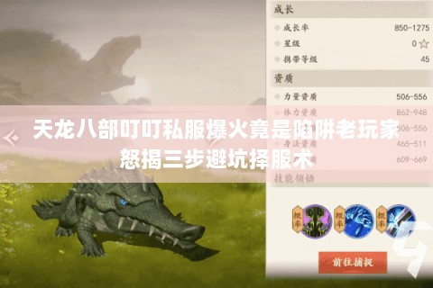 天龙八部叮叮私服爆火竟是陷阱老玩家怒揭三步避坑择服术