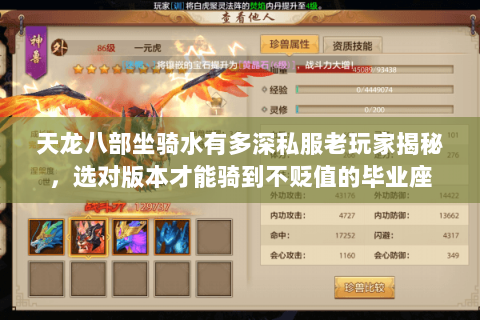 天龙八部坐骑水有多深私服老玩家揭秘,选对版本才能骑到不贬值的毕业座 天龙八部坐骑水有多深私服老玩家揭秘,选对版本才能骑到不贬值的毕业座