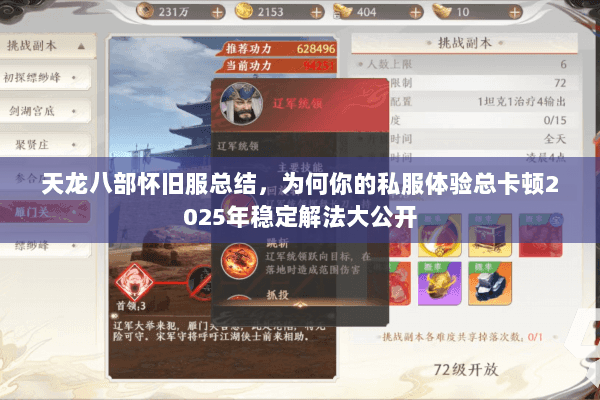 天龙八部怀旧服总结，为何你的私服体验总卡顿2025年稳定解法大公开